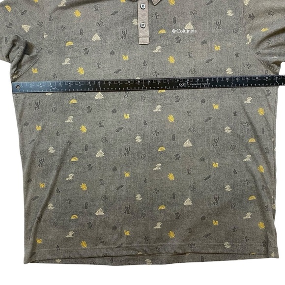 COLUMBIA Omni-Wick Advanced Evaporation Polo Shirt Men's XXL Gray All Over Print - Picture 8 of 12
